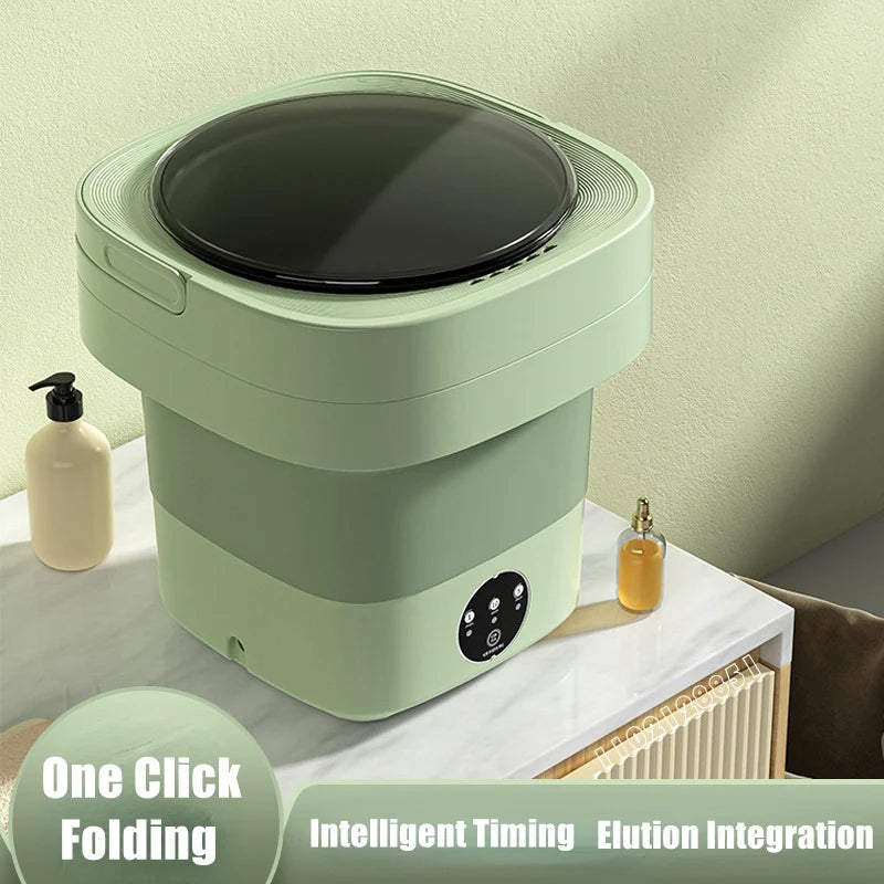 Mini Foldable Washing Machine - Portable Laundry Solution with Spin Dry for Socks and Underwear