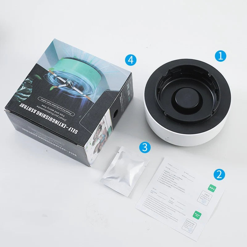 Portable Smoke Removal Air Purification Ashtray - Automatic Anion Purifier for Car Use