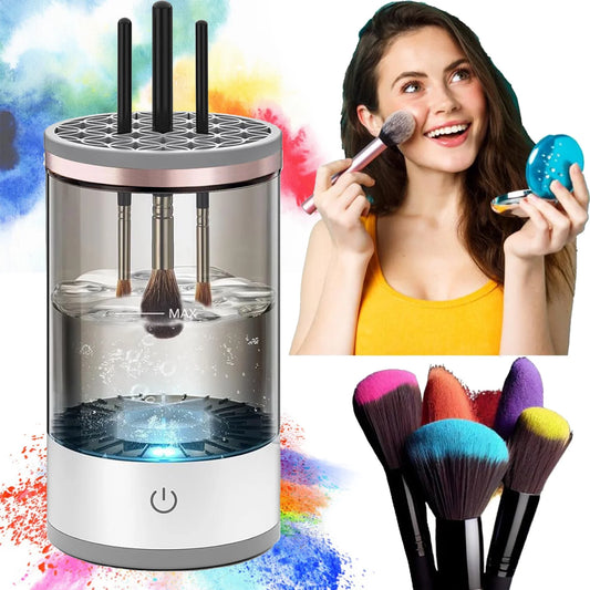 Electric Cosmetic Brush Cleaner Automatic Spinning Brush Cleaner for All Sizes  Perfect Gift for Women, Wives, or Friends