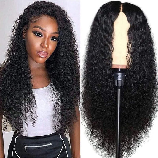 AA Women's Brazilian Human Hair Wig - Long Curly Lace Front Wavy Hair Wig