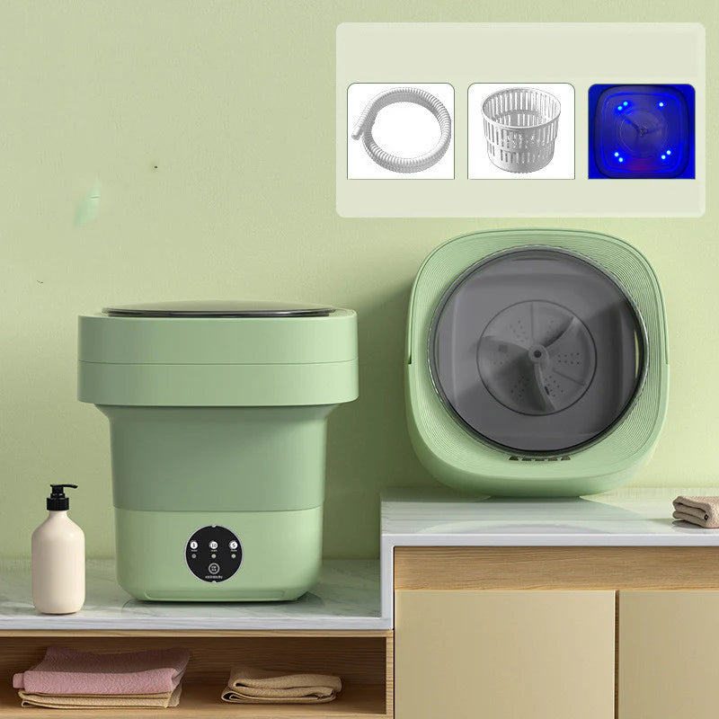 Mini Foldable Washing Machine - Portable Laundry Solution with Spin Dry for Socks and Underwear