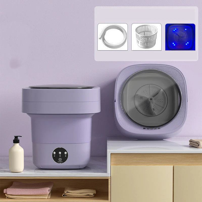 Mini Foldable Washing Machine - Portable Laundry Solution with Spin Dry for Socks and Underwear