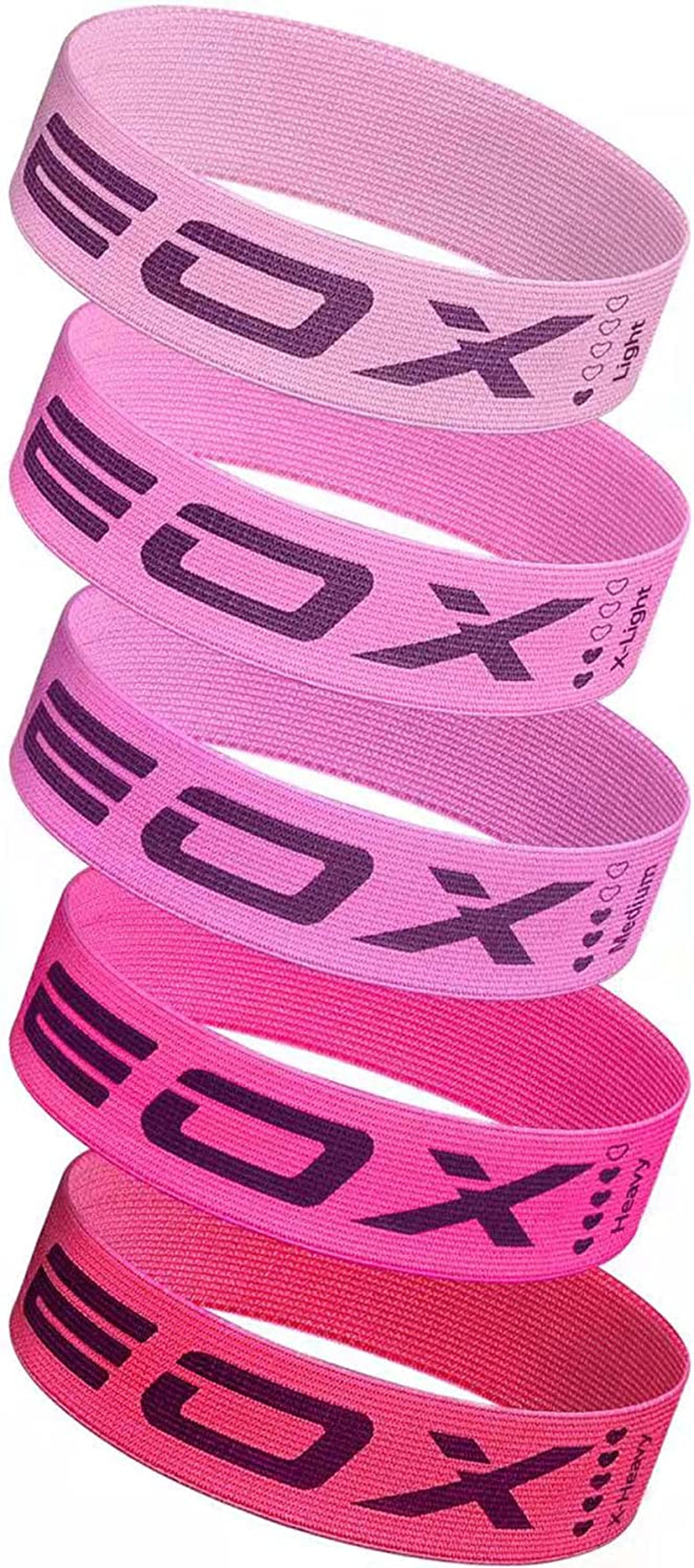 Exercise Resistance Fabric Loop Bands - Non-Slip Workout Bands for Legs, Butt, and Glutes - 5 Resistance Levels Hip Training Bands