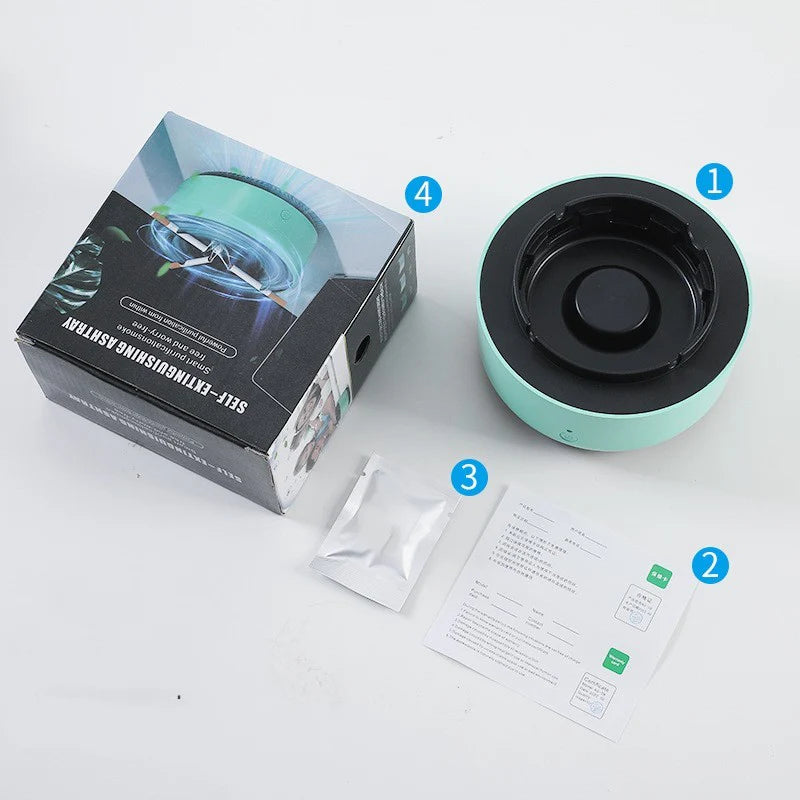 Portable Smoke Removal Air Purification Ashtray - Automatic Anion Purifier for Car Use