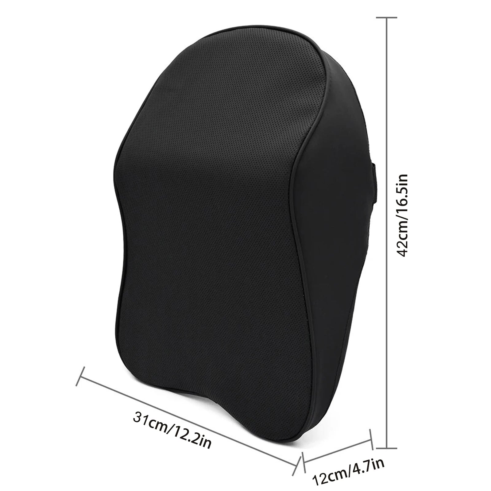 3D Nappa Leather Memory Foam Car Neck Pillow - Headrest Support for Pain Relief & Travel Comfort