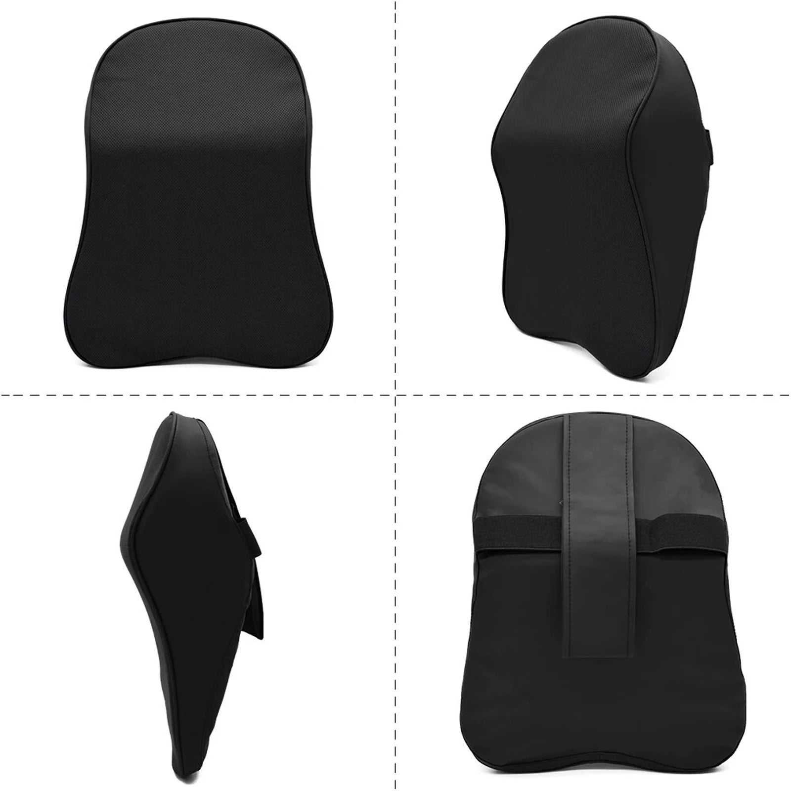 3D Nappa Leather Memory Foam Car Neck Pillow - Headrest Support for Pain Relief & Travel Comfort